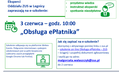 Informacje i dane kontaktowe dotyczące sposobu uczestnictwa w szkoleniu