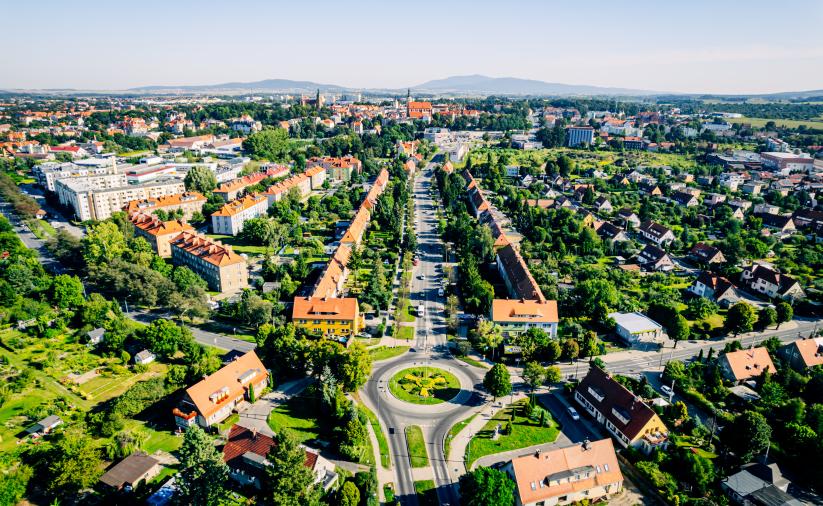 Panorama miasta z lotu ptaka
