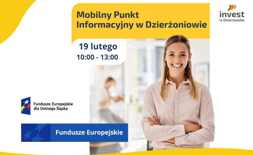 Plakat informujący o konsultacjach PIFE w Dzierżoniowie