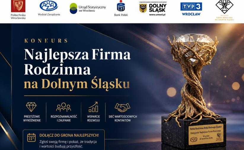 grafika ozdobna zawierająca informacje o konkursie „Najlepsza Firma Rodzinna na Dolnym Śląsku”