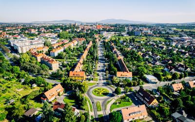 Panorama miasta z lotu ptaka