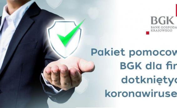 Obraz przedstawia otwartą dłoń osoby, nad  którą unosi  się symbol pakietu pomocowego Banku Gospodarki Krajowej