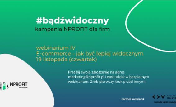 Obraz przedstawia plakat informujący o kampanii #bądźwidoczny i szkoleniu e-commerce