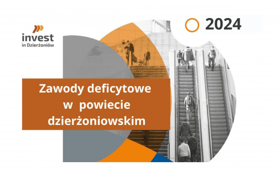 Zawody deficytowe w powiecie dzierżoniowskim w 2024 roku. W tle grafika dekoracyjna