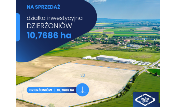 Działka  inwestycyjna  na sprzedaż w Dzierżoniowie. Widok na teren inwestycyjny.