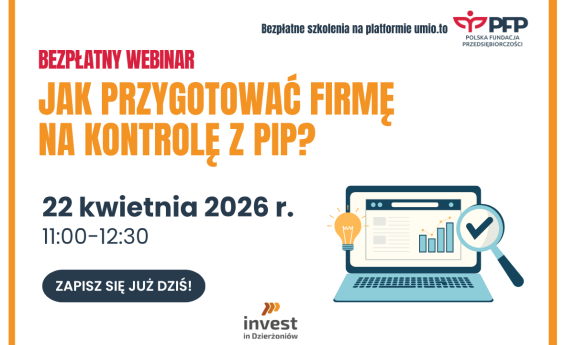 Grafika ozdobna dla webinaru: Jak przygotować firmę na kontrolę z PIP?
